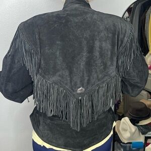 Harley Davidson Black Fringe leather Jacket Sz XL